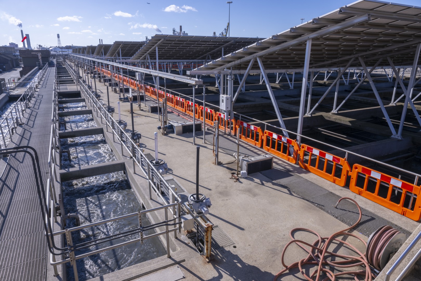 CCMUA aeration basins with biological treatment systems at regional wastewater treatment facility