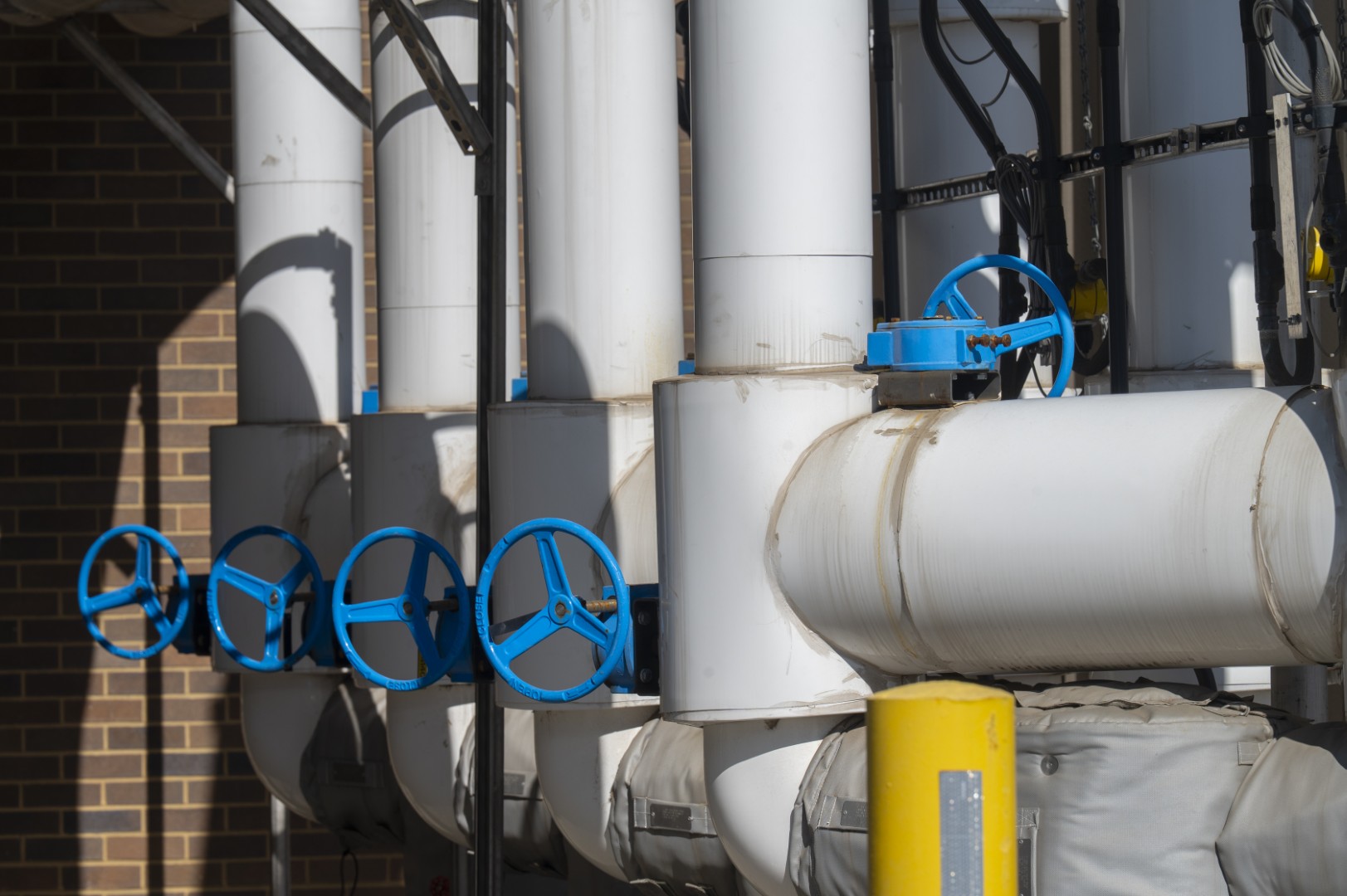 Industrial valve controls and piping systems at CCMUA advanced sewage treatment facility